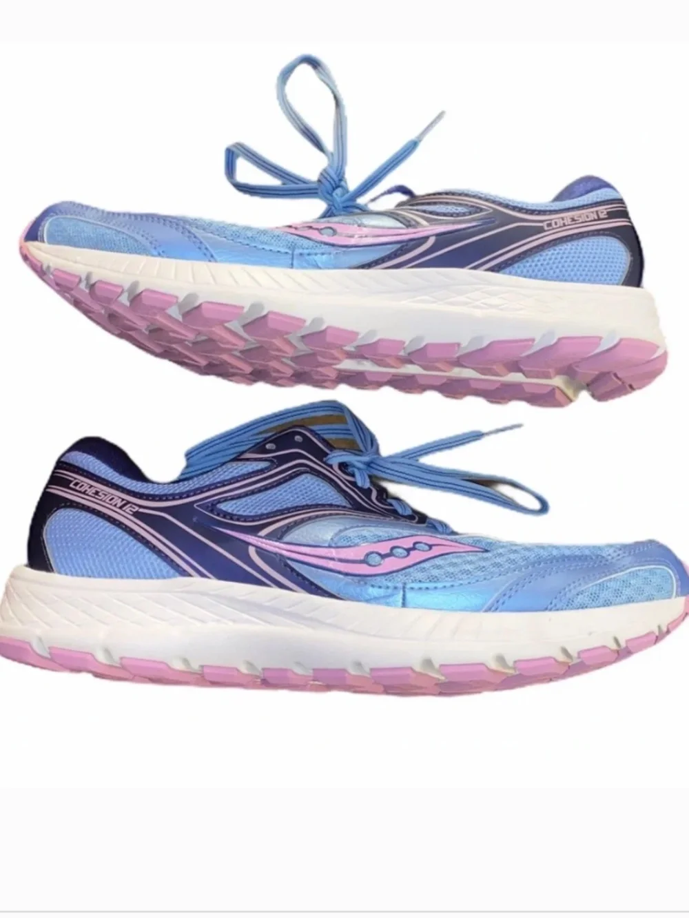 Saucony Cohesion 12 Women's Running Shoes Blue w/pink Athletic Sneakers Size 6.5